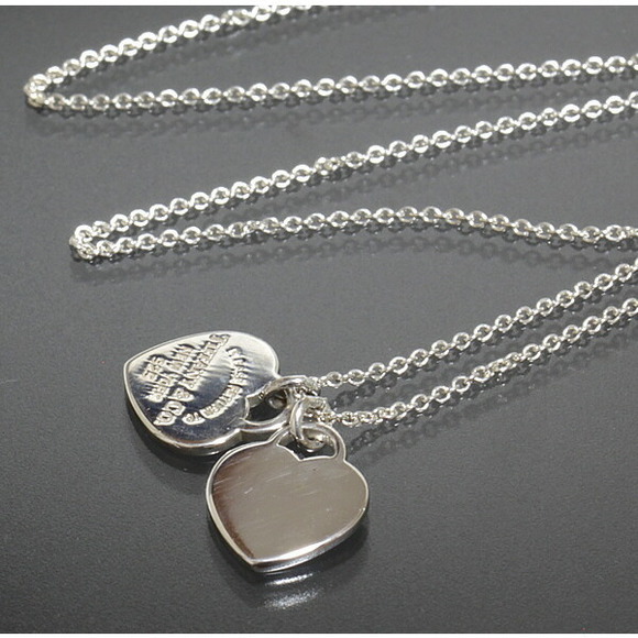Tiffany Return to Tiffany Double Heart Necklace Silver - Picture 1 of 3